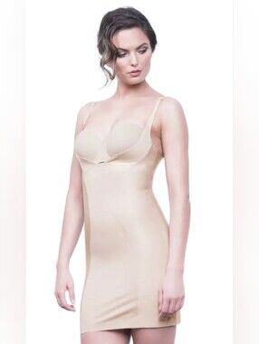 Body Hush Nude Slenderizing Shaping Slip Dress Shapewear Size M